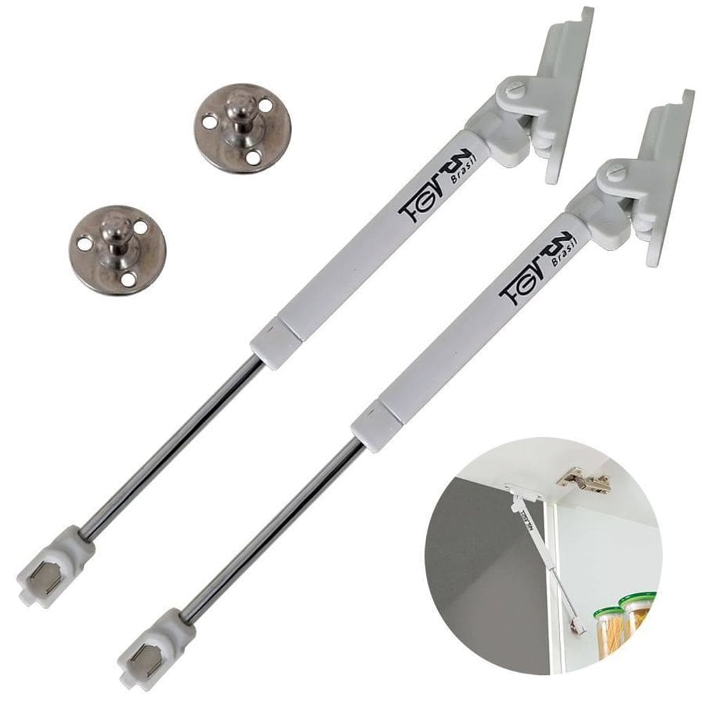 Pistão a Gás 100N com amortecedor FgvTn Branco- Kit com 2 unidades