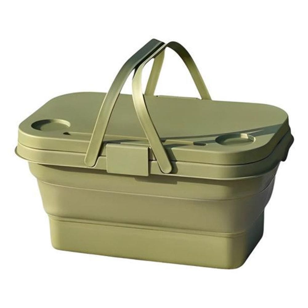 Cesto Multiuso Com Mesa Dobrável Piquenique Passeio - Verde