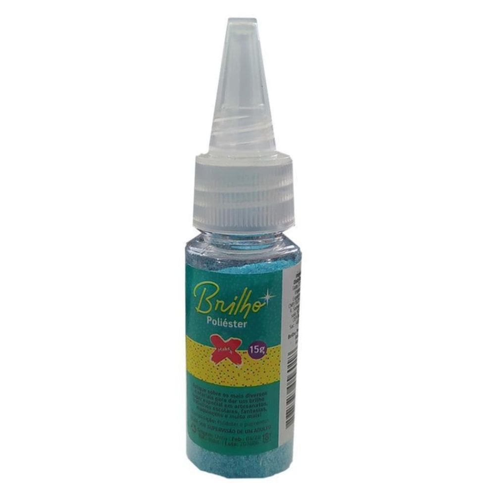 Brilho Poliéster 15G Azul Neon Glitter Decorativo