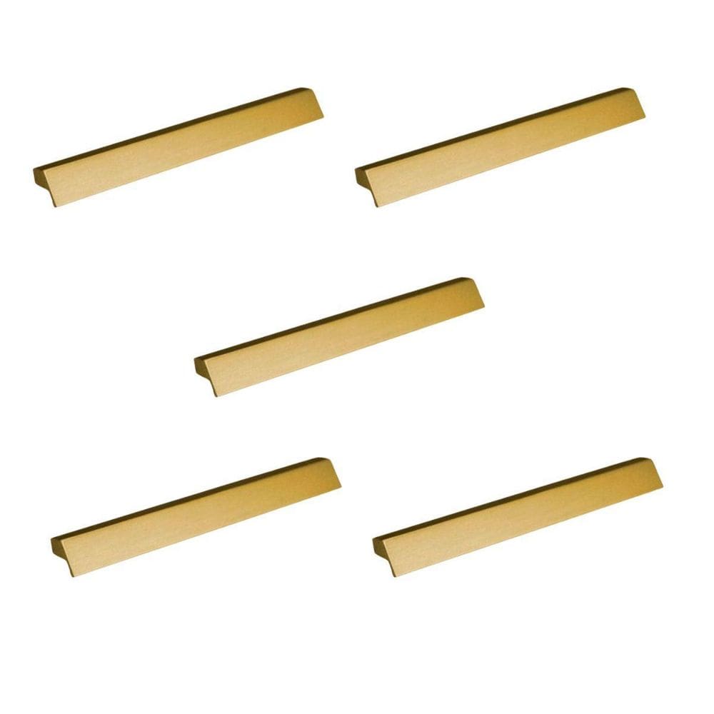 Kit 5 Puxador Moveis Ken Dourado Matte Fosco 128Mm Zen