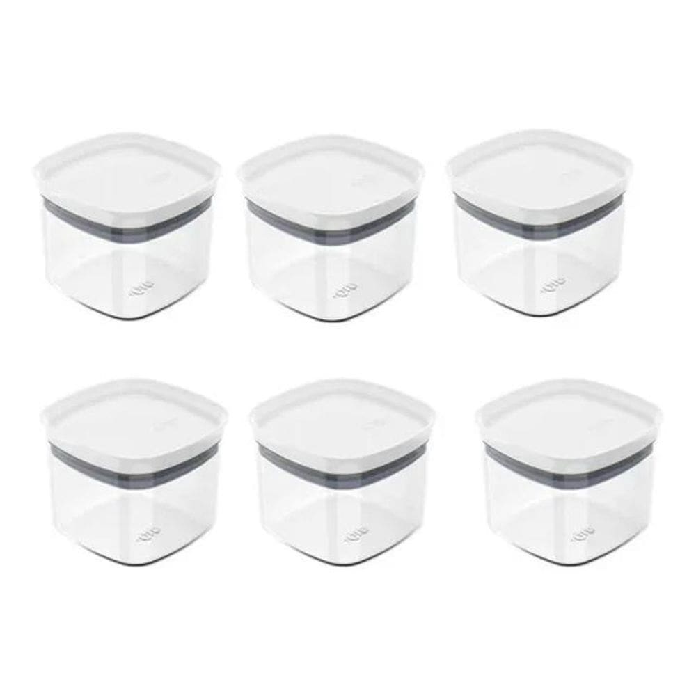 Kit 6 Potes Herméticos Alimentos 450Ml Vedação Em Silicone