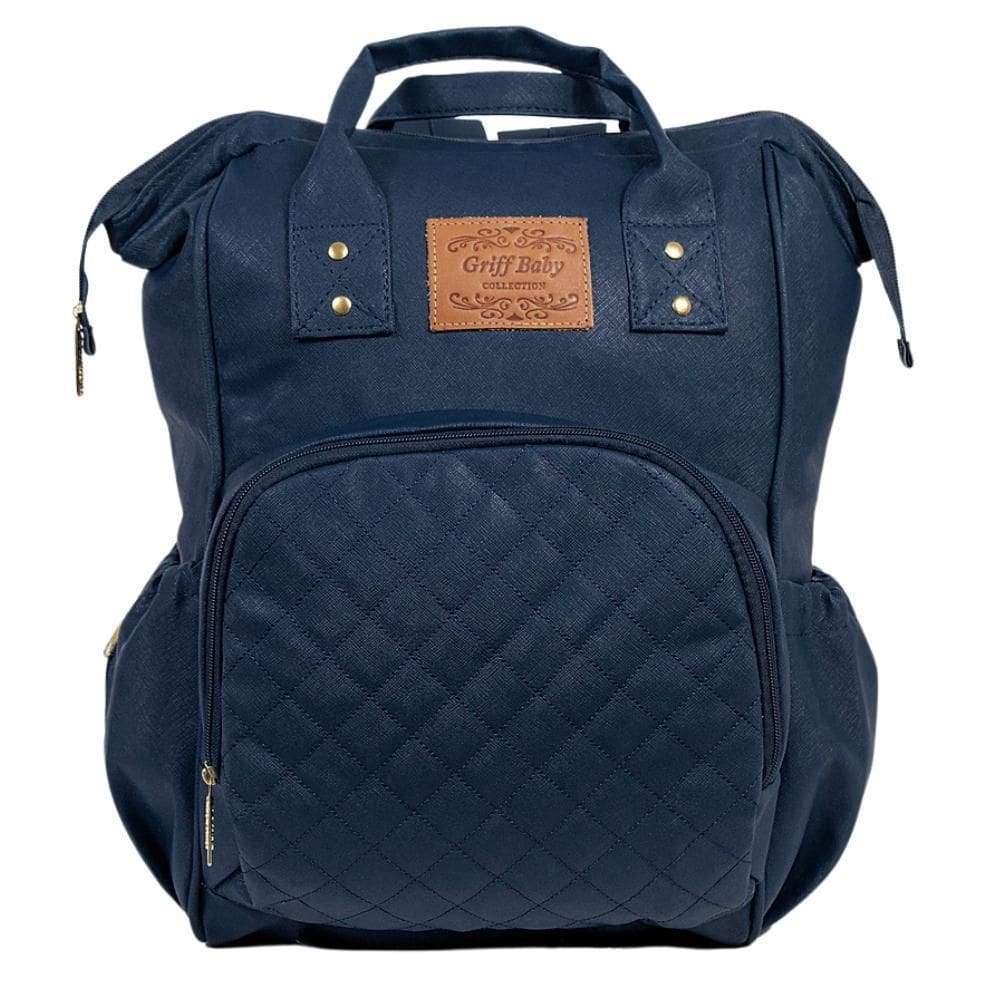 Mochila Maternidade Griff Baby Matelassê Prime Azul Marinho
