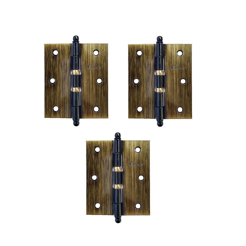 Dobradiça Porta Antique Ouro Velho 3 1/2 X 3 Anel Tolemat 3