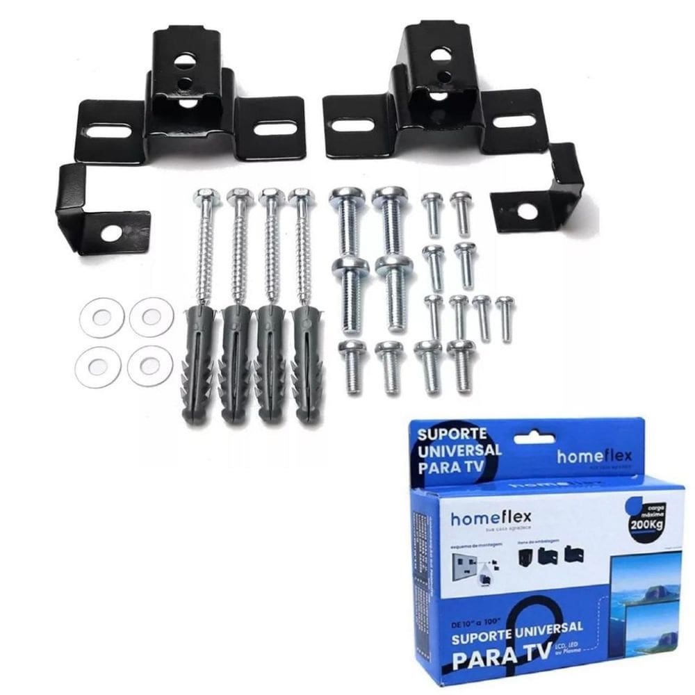 Suporte Tv Fixo Homeflex Parede Rack Suporta 10 Até 200Kg