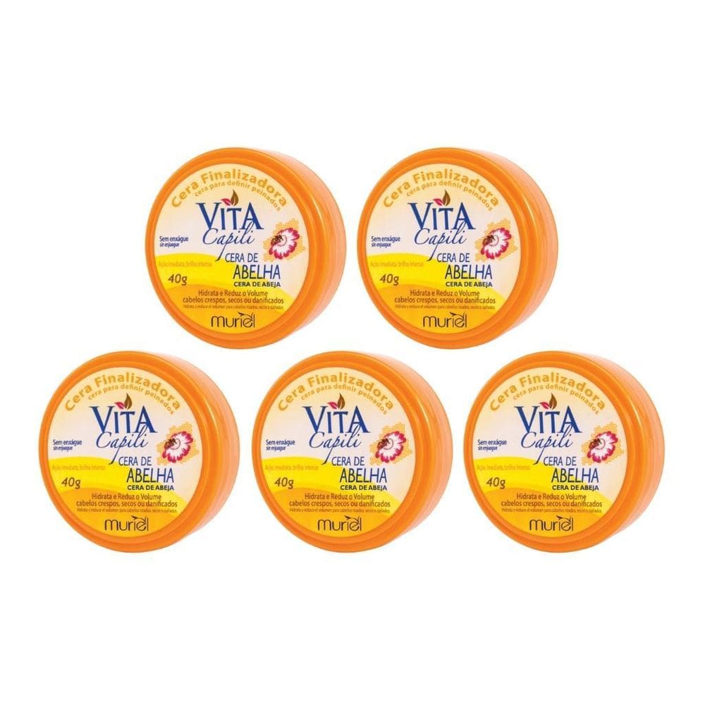 Cera Finalizadora Capilar Muriel 40G Abelha - Kit Com 5Un