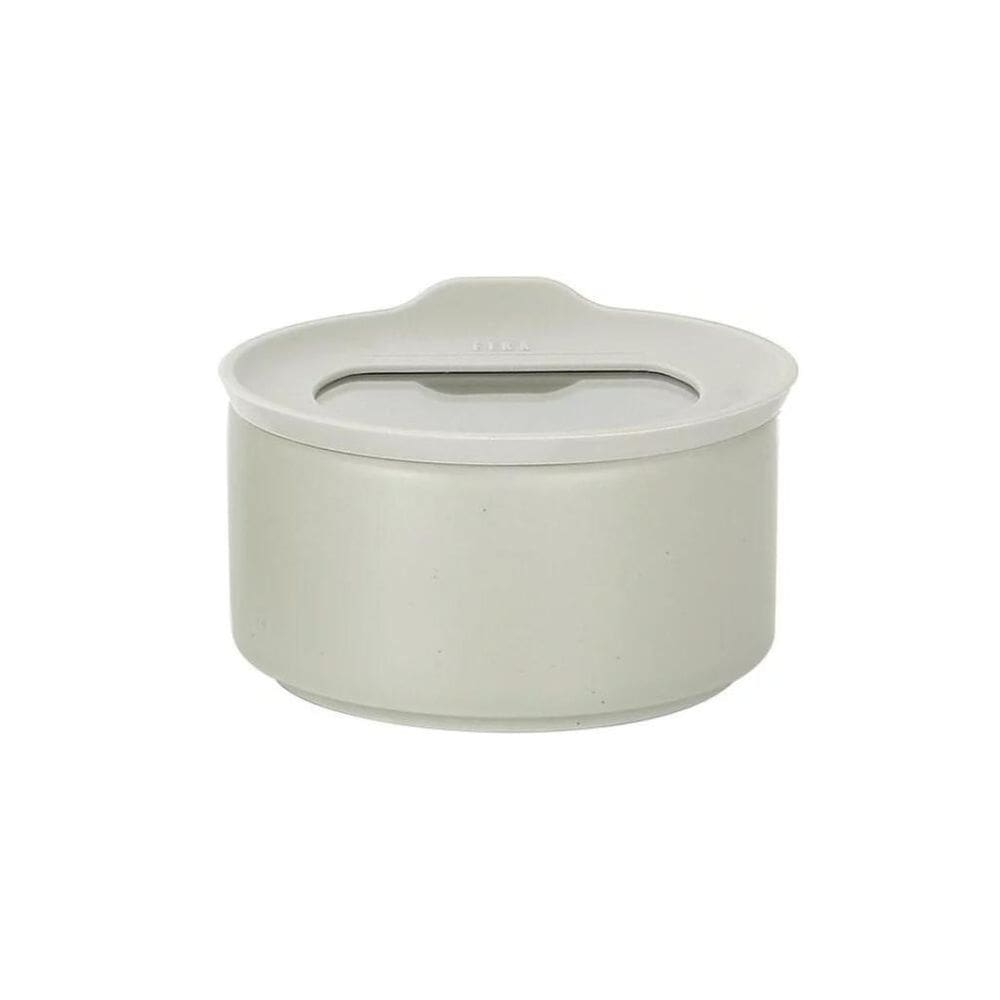 Pote Redondo De Cerâmica - Tampa De Vidro - 200Ml - Fika One