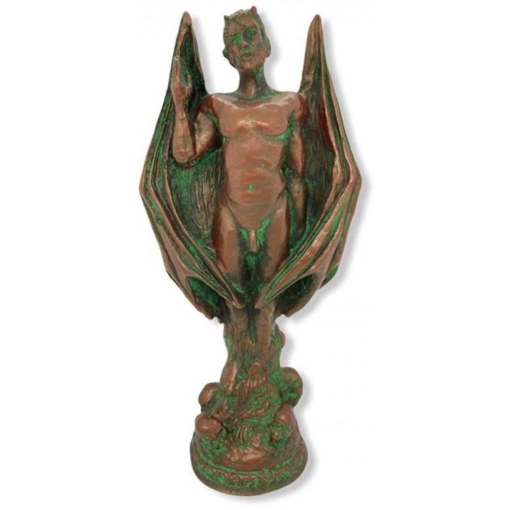 Escultura Lúcifer 12 Cm Pintado De Cobre Em Resina
