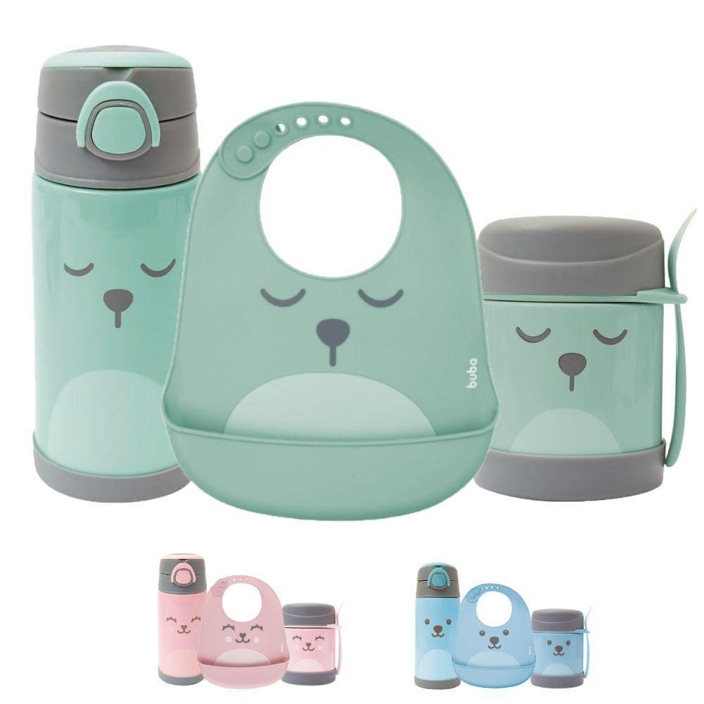 Kit Copo Parede Dupla Água Suco, Pote Termico Papinha E