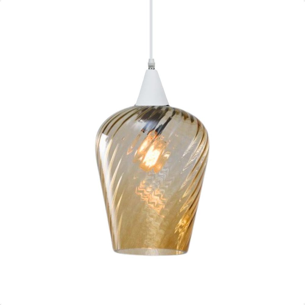 Pendente Taschibra Monalisa G Rigato Âmbar E27 Bivolt Branco