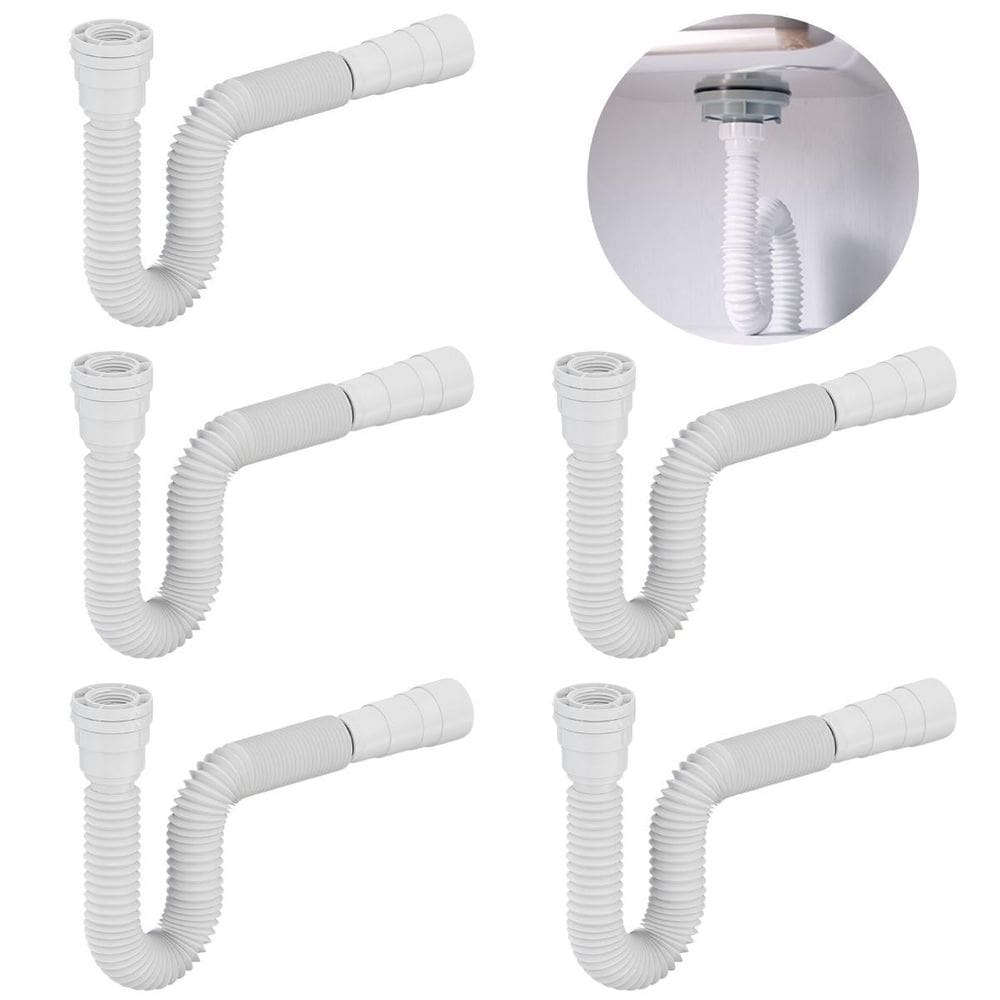 Sifão Sanfonado Universal 73Cm Branco Kit 05 Un
