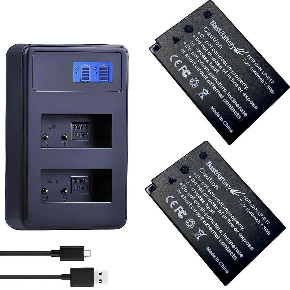 Kit 2 Baterias Lp-E17 1040Mah 7.2V Para Canon Eos M6 Mark Ii