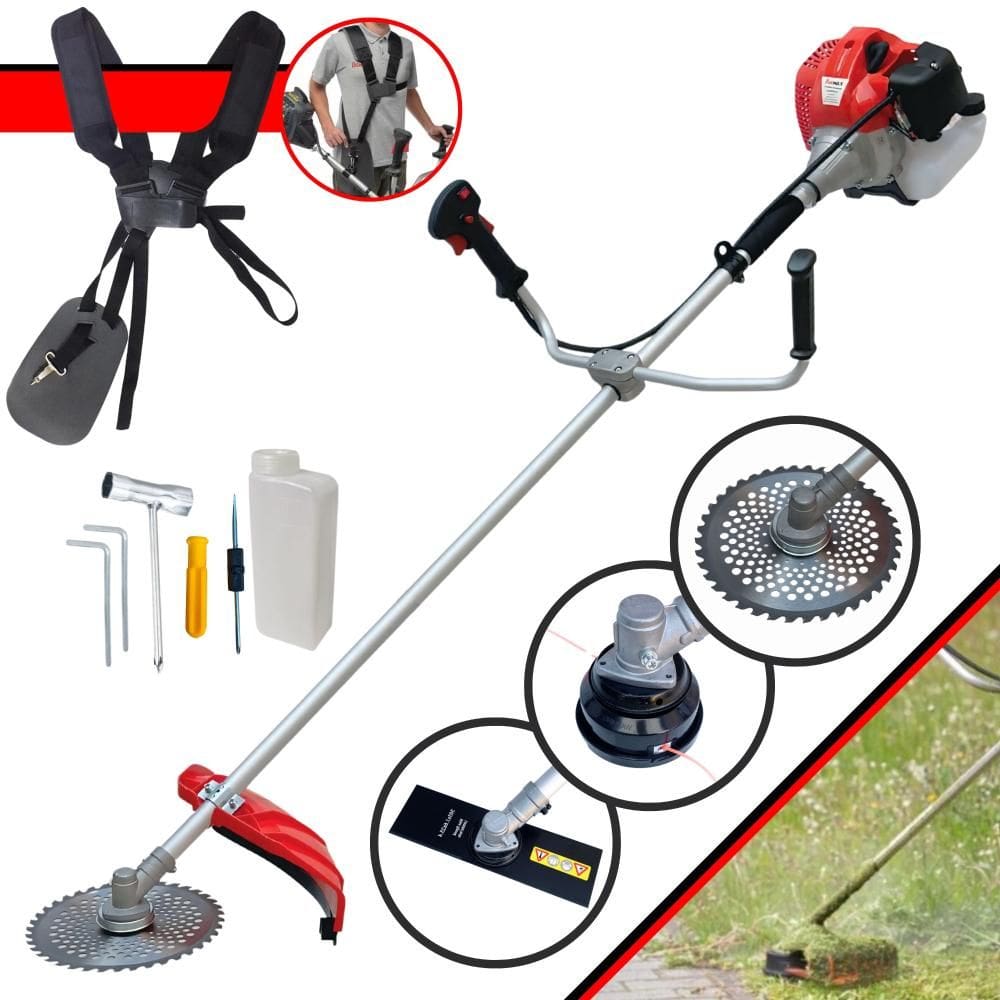 Roçadeira Anmax CG520-P TB À Gasolina 2T 52cc 2,2HP 10.000rpm Profissional 3 Em 1 Com Carretel de Nylon + Lâmina 2 Pontas + Lâmina Disco 40 Dentes