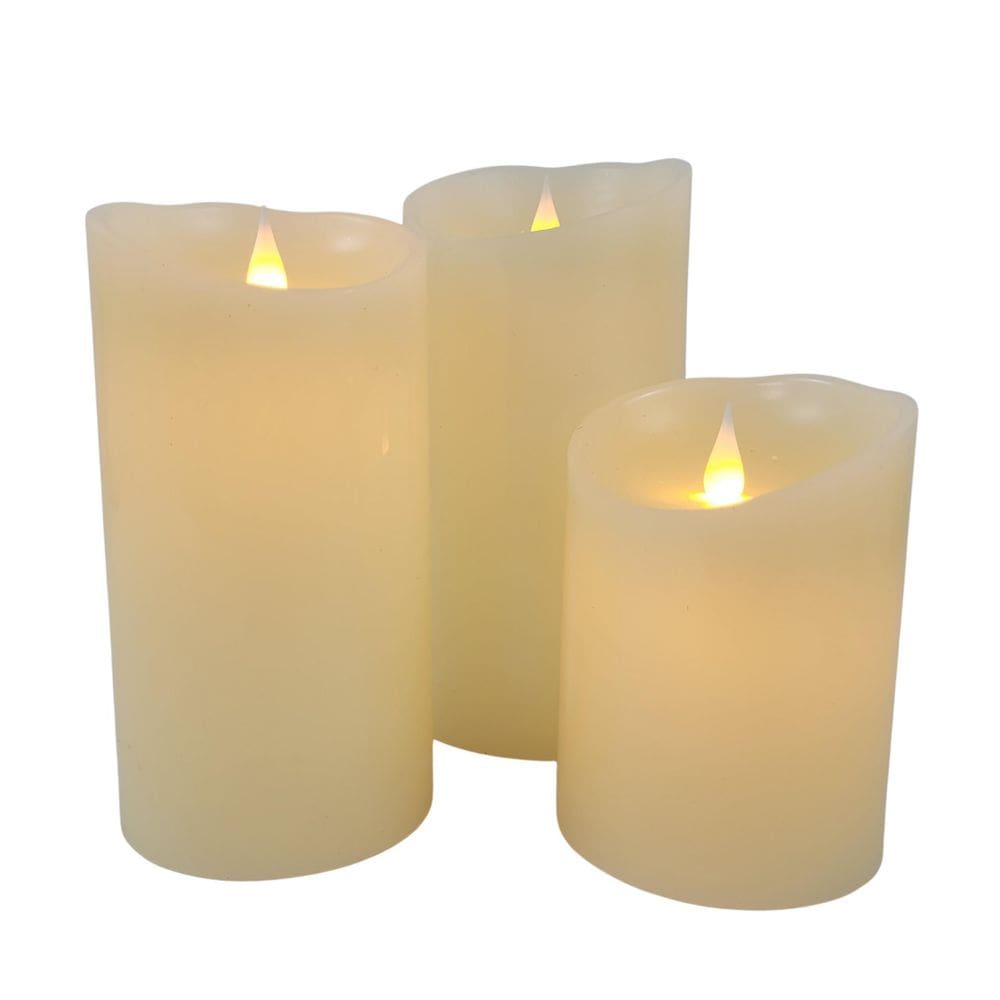 Kit 3 Vela De Led Cintilante Decorativa Redonda Parafina