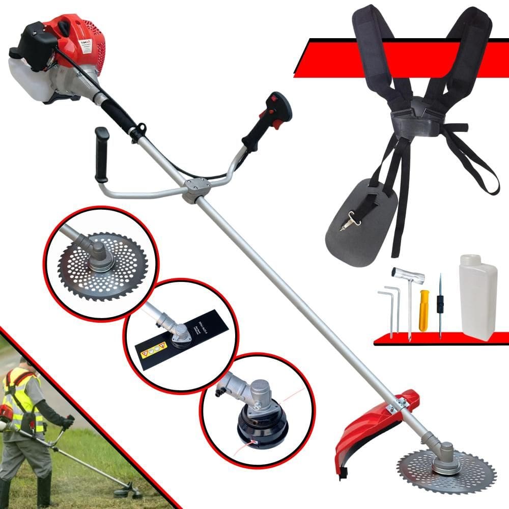 Roçadeira Profissional Lateral Anmax CG520-P TB À Gasolina 2,2HP 52cc de Alta Rotação e Perfomance C/ Faca 2 Pontas e Carretel + Faca 40 Dentes Vídea
