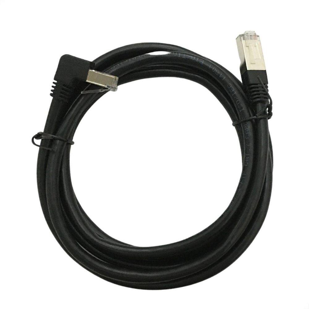 Cabo De Rede Cat7 Plug 90 Graus Para Cima Preto - 3 Metros