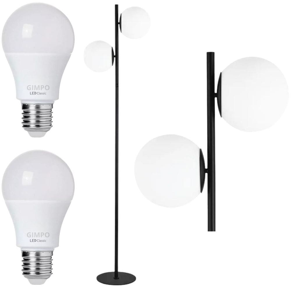 Luminária Piso Chão 162Cm Jabuticaba 2 Globos Kjtd-710-Gold