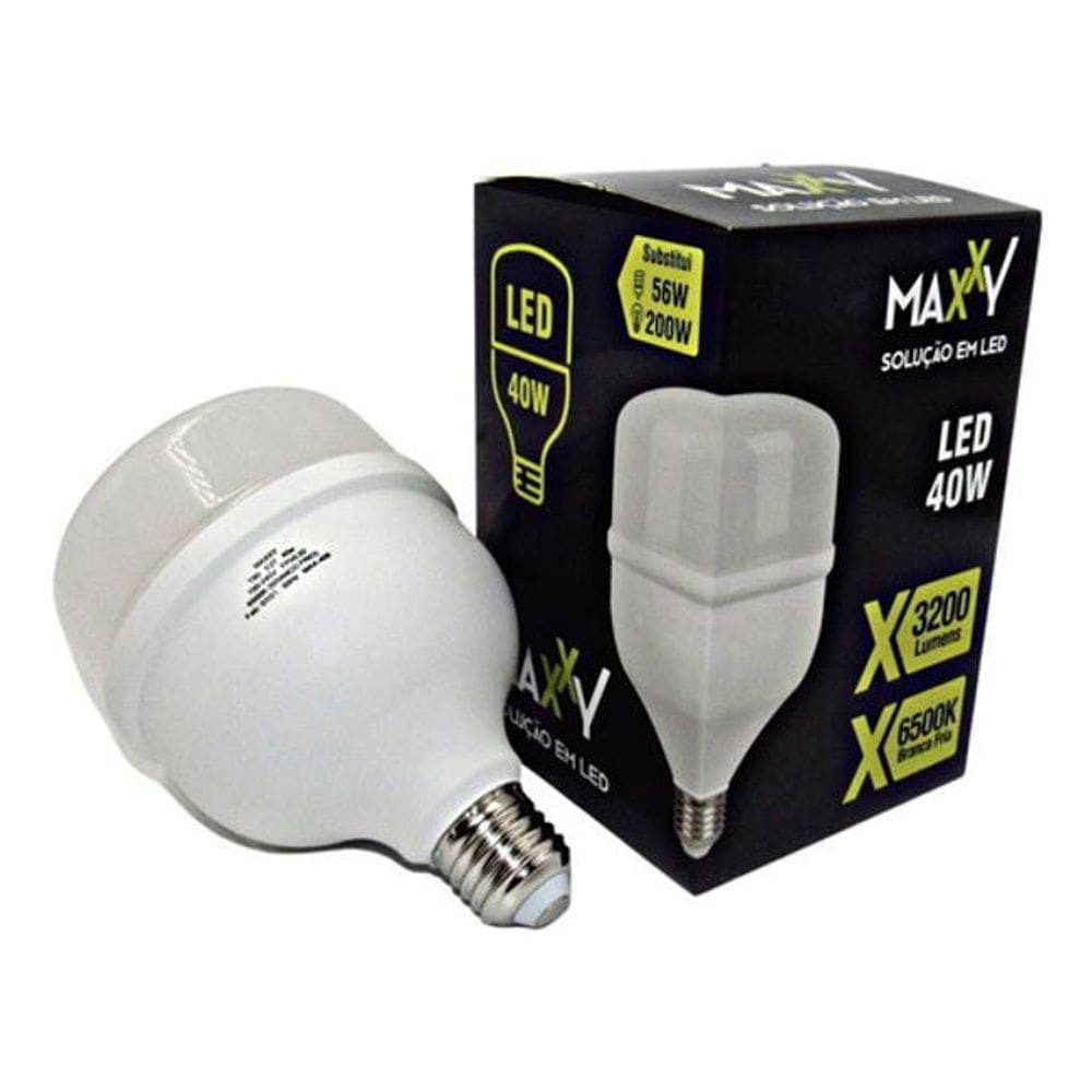 Kit 10 Lâmpadas Bulbo 40W Fria - Branco Frio - Base E27