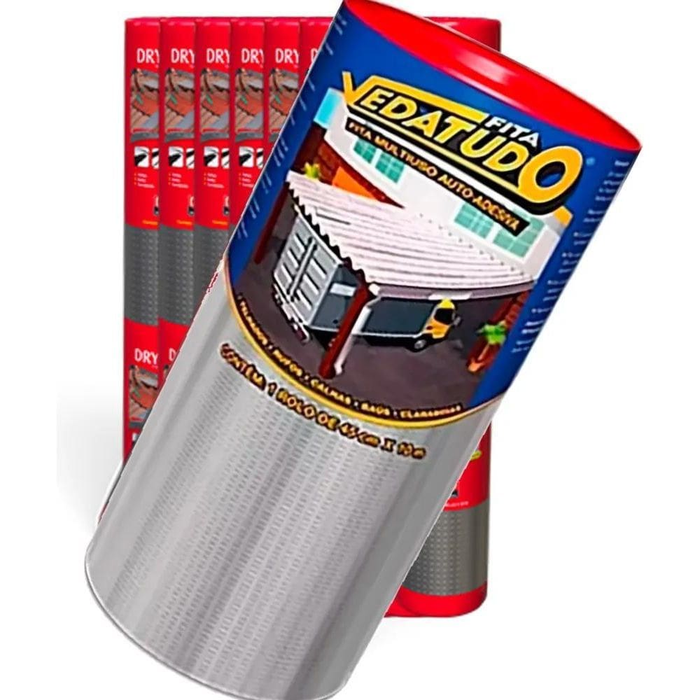 Manta Asfáltica Aluminizada Telhado Auto Adesiva- 45Cm X 10M