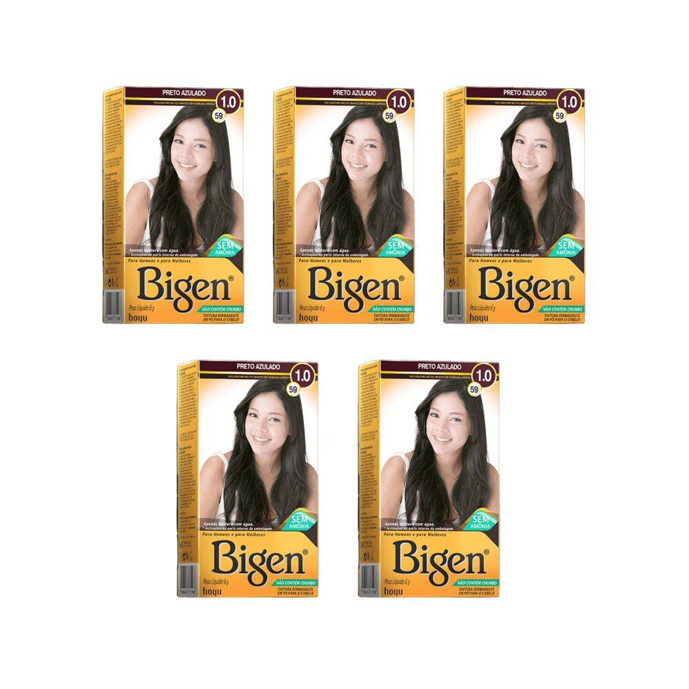 Coloraçao Bigen 59 Preto Azulado - Kit Com 5Un