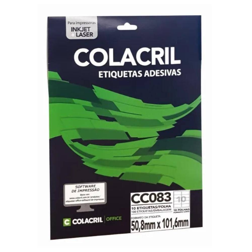 Etiqueta Adesiva Colacril Carta Cc083 50,8X101,6Mm C/100
