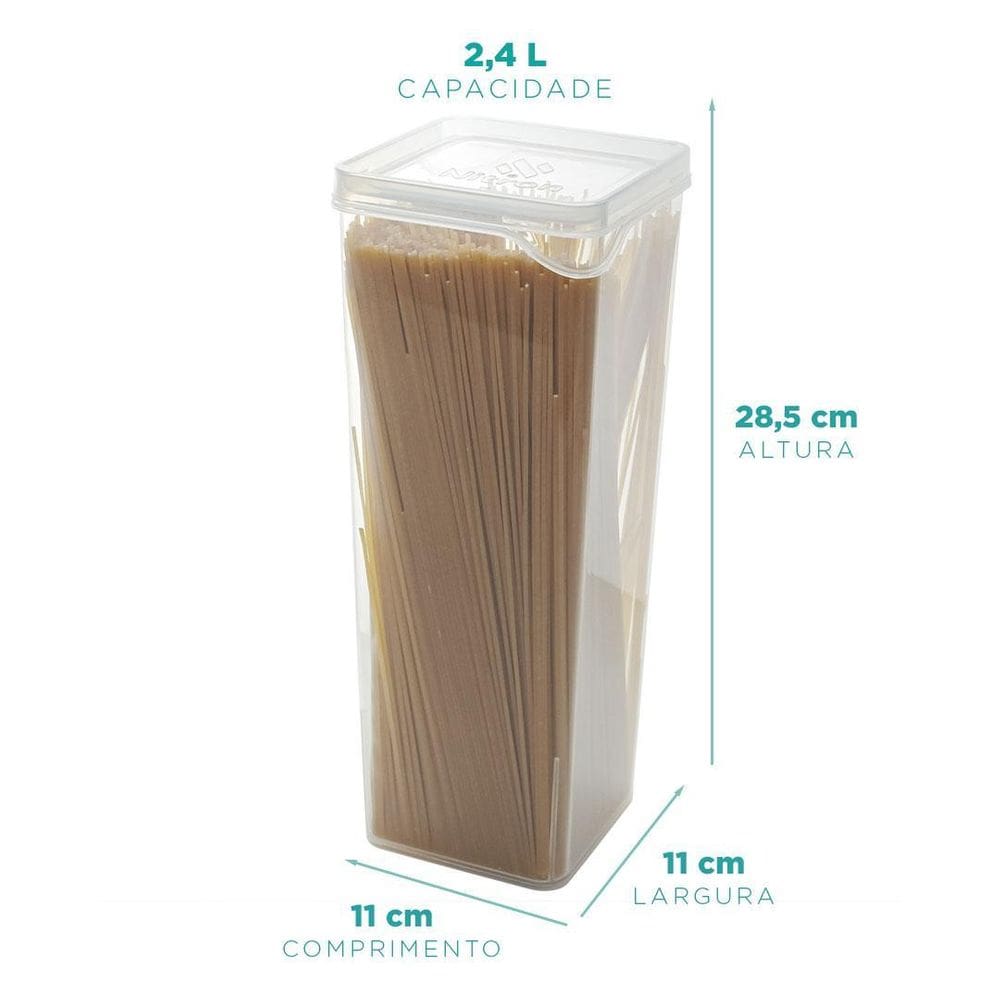 Conjunto Com 6 Potes Modulares Transparente Nitron