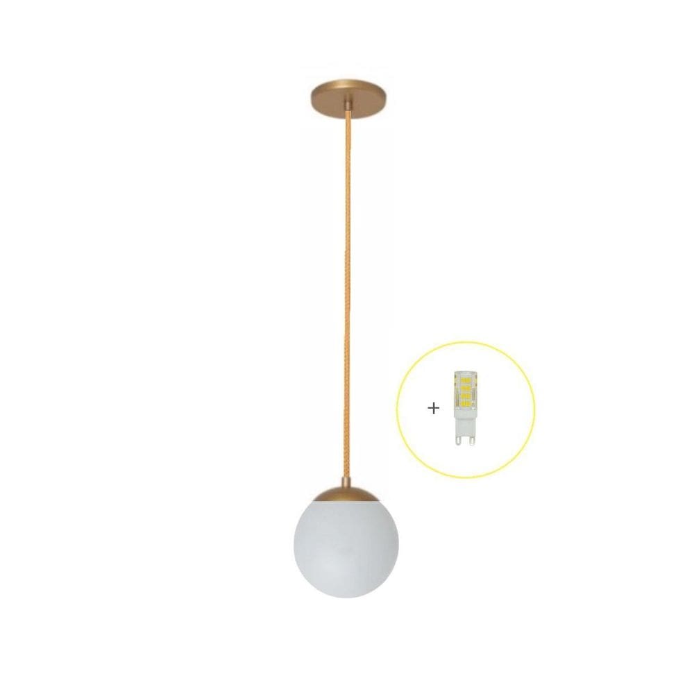 Pendente Dourado Bancada Cozinha Cabeceira De Cama + Led