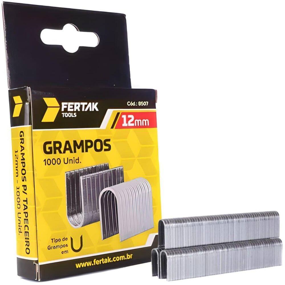 Grampos 12Mm Tipo U Para Grampeador De Pressão Com 1000 Un