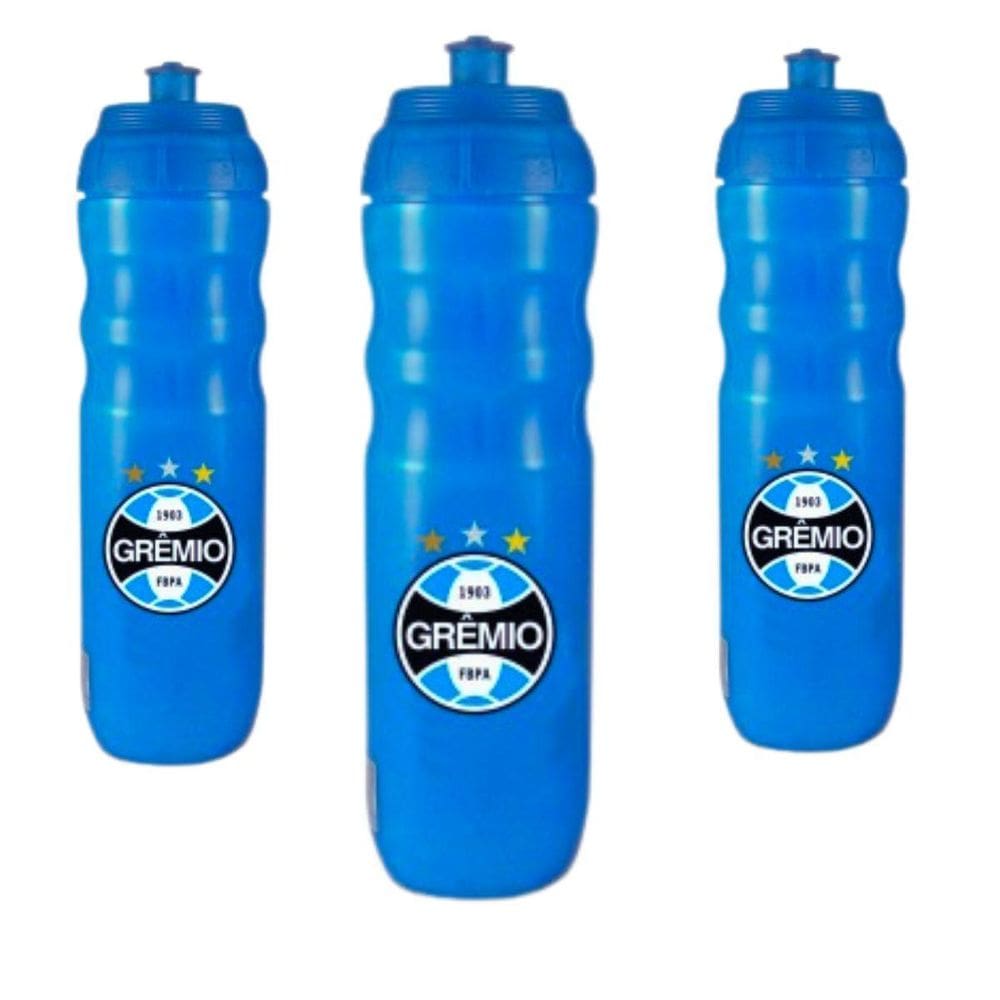 Kit 3Un Squeeze Top Térmica 550Ml Garrafa Azul Água Esporte
