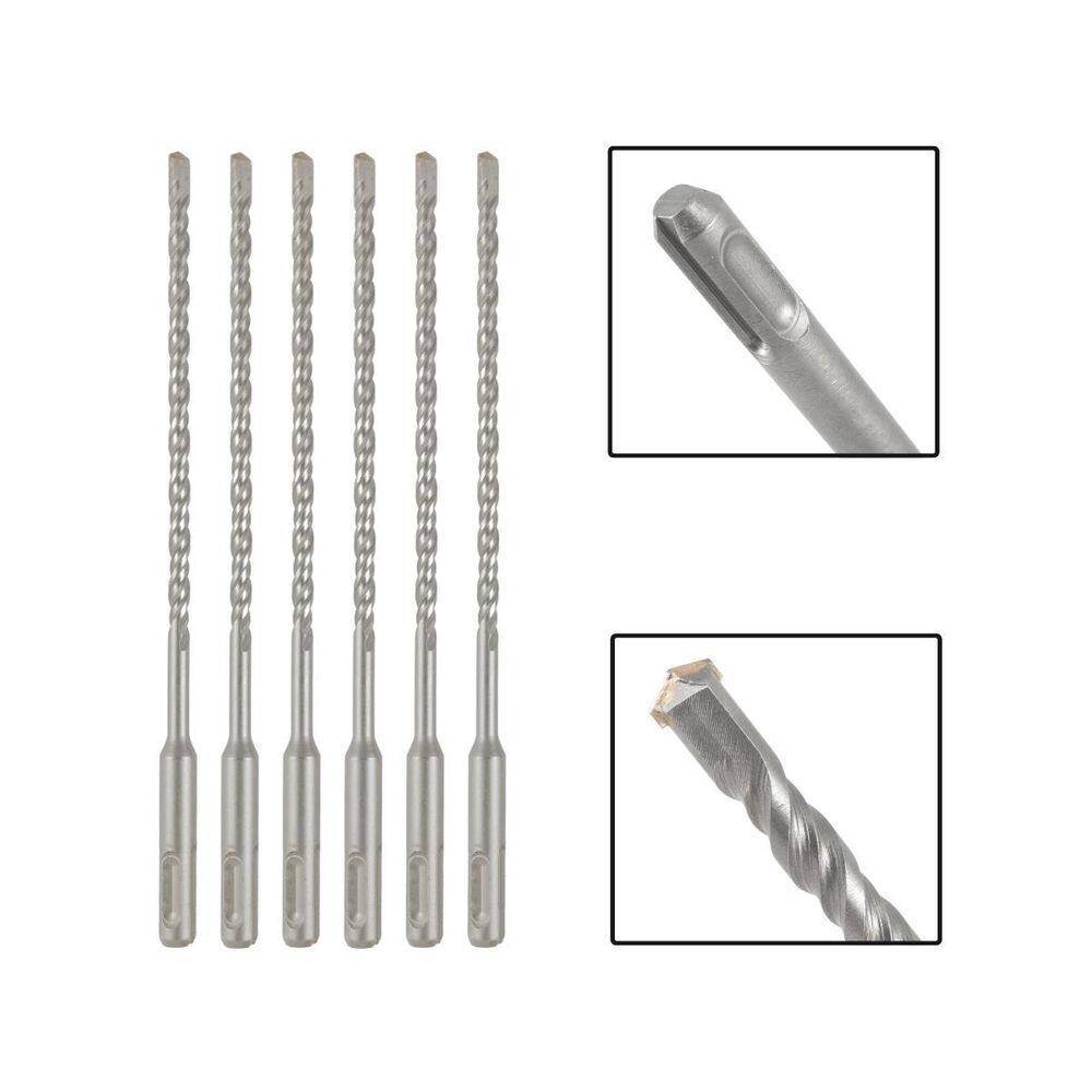 Jogo 6 Brocas Sds Plus 6X310 Mm Aço Carbono Tungstênio