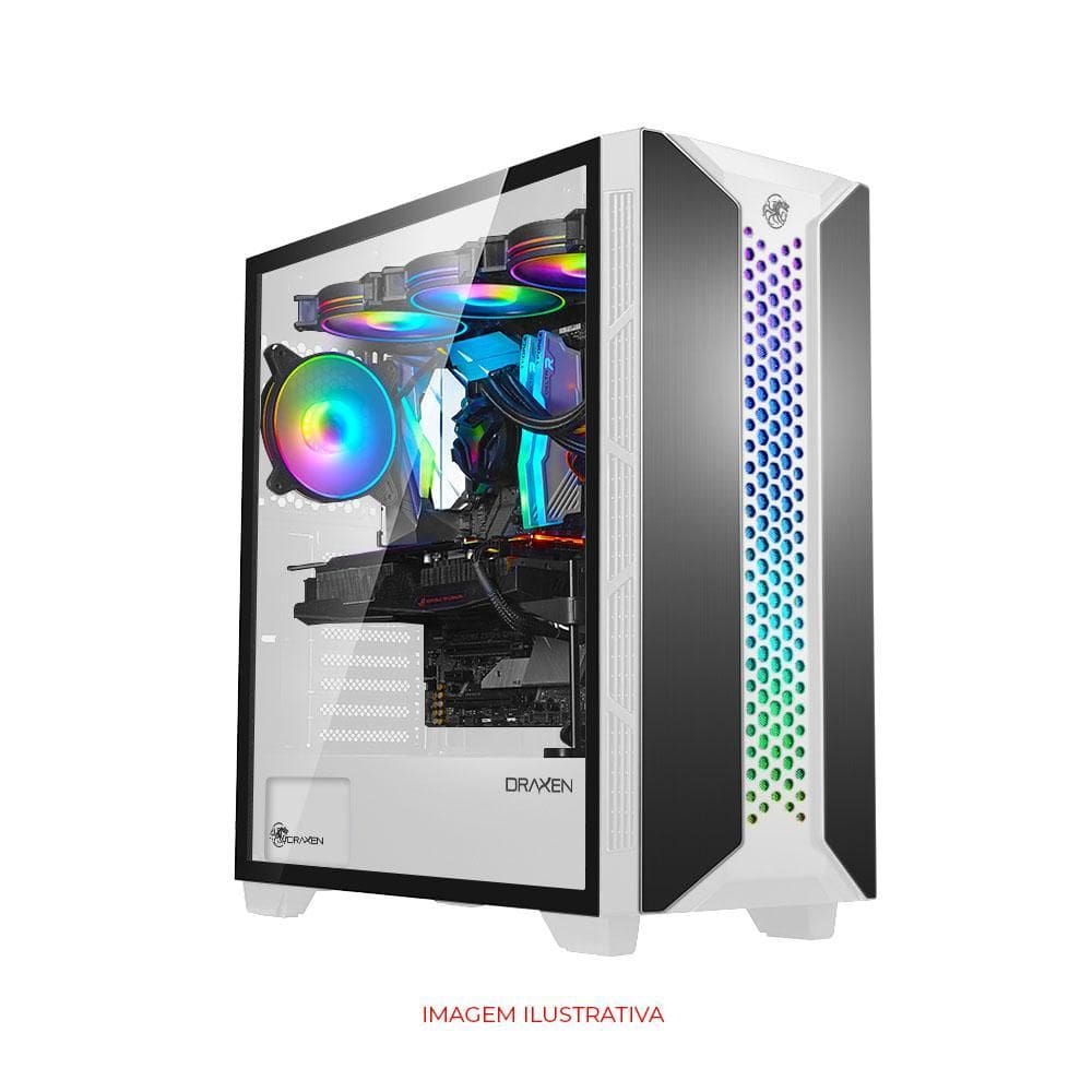 Gabinete Gamer Thalatha Aluminio Argb White Dca-Sm-Thala5/Wh