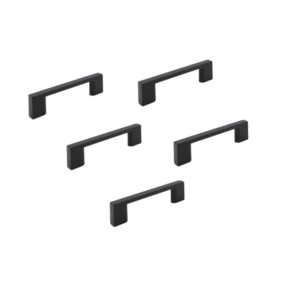 Kit 5 Puxador Preto Fosco Il 950 Italy Line Metal 64Mm
