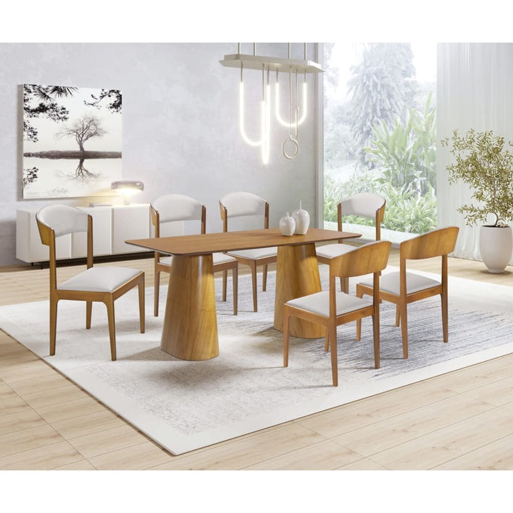 Sala de Jantar 6 Cadeiras 1,80x0,90m Brindisi  Art Salas