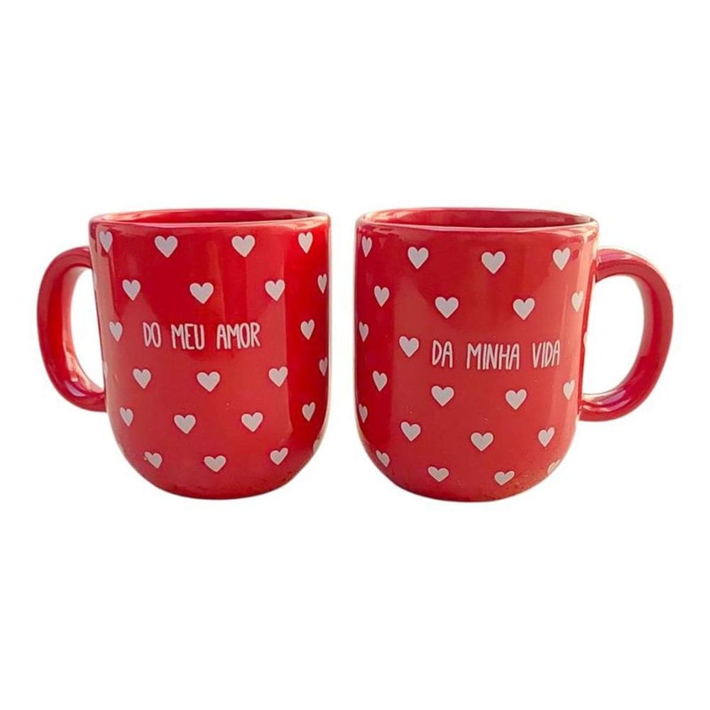 Conjunto de Canecas Love Cerâmica 2 Peças 220ml Chá Café Chocolate Quente Personalizada Nadir