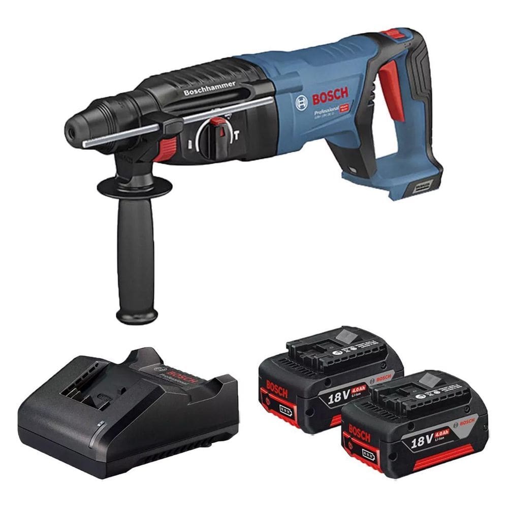 Martelo Perfurador 18V Carregador E 2 Bat. Gbh 18V-26D Bosch