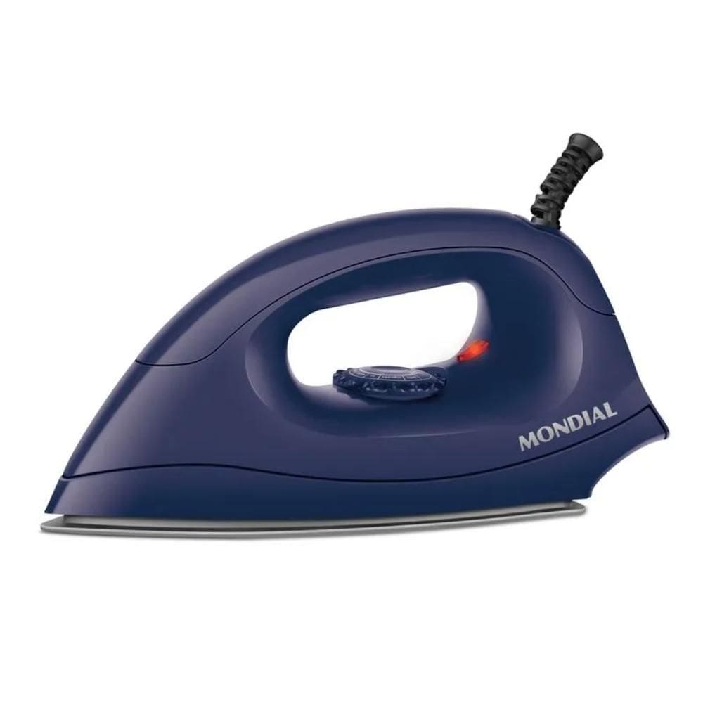 Ferro de Passar Roupa a Seco Mondial Base de Alumínio Polido 127V - FSN-55-BL