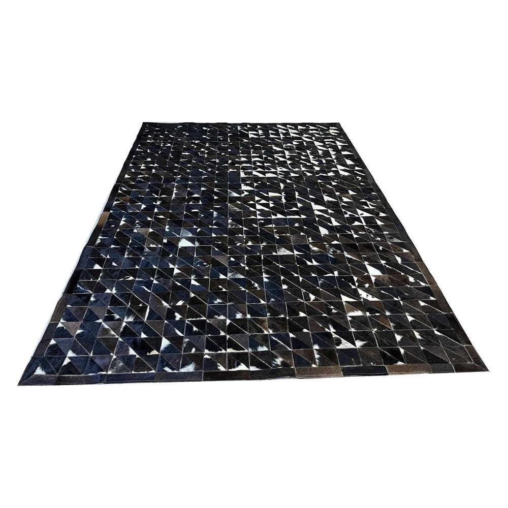 Tapete De Couro Marrom Café Malhado Triângulos 2,00X3,00 C/B