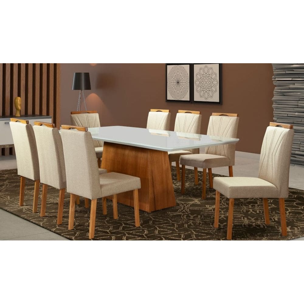 Sala de Jantar maciça 8 Cadeiras 2x1 Amsterdã Art Salas