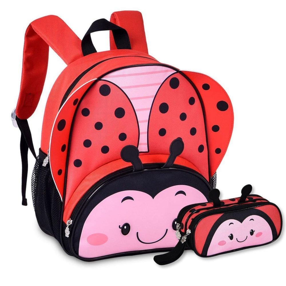 Mochila Infantil Meninas C Estojo Escolar Bichinhos Feminino