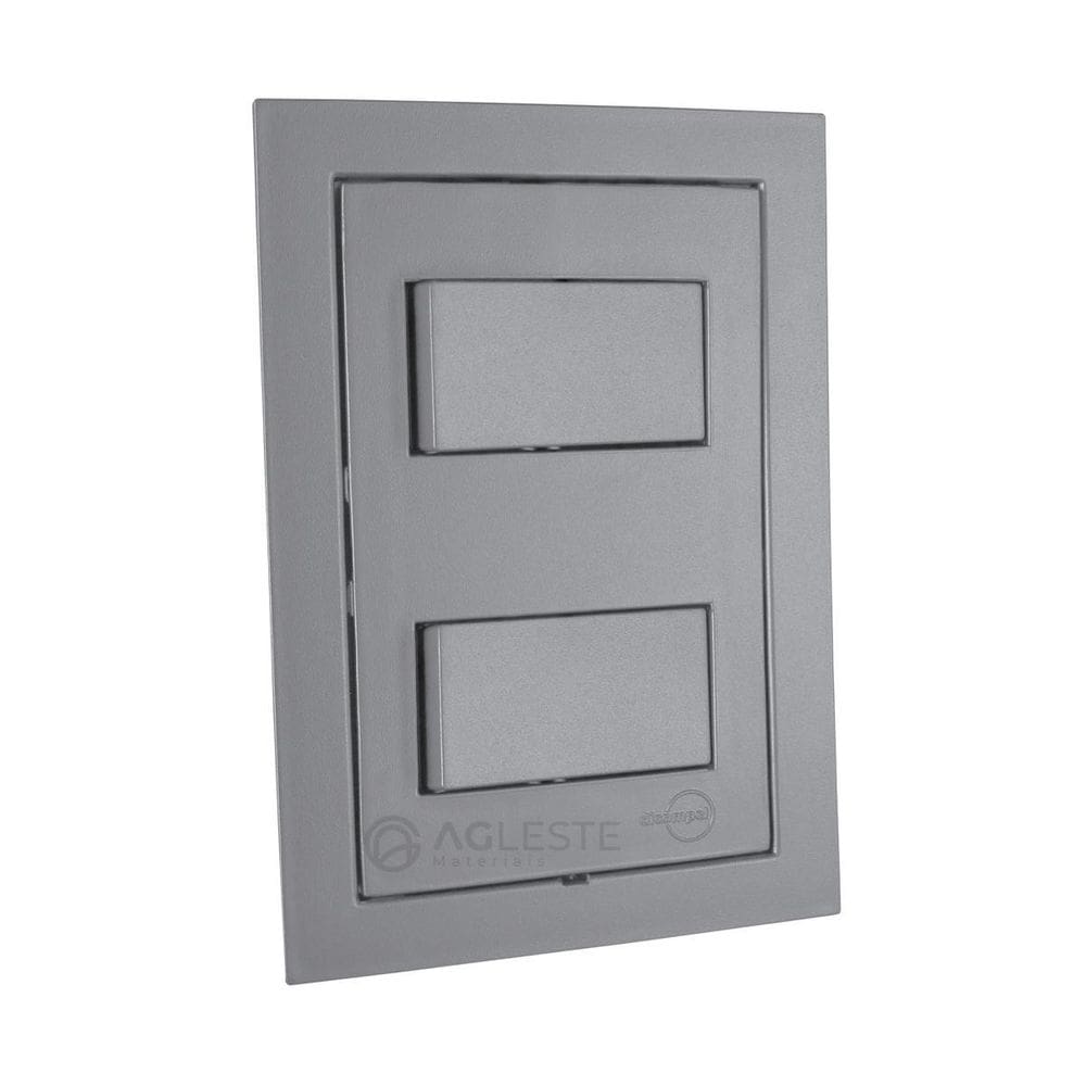 Cj interruptor duplo simples 4x2 - dicompel ekron cinza