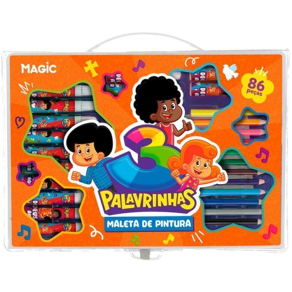 Maleta Para Pintura 3 Palavrinhas 86 Peças - Magic Kids