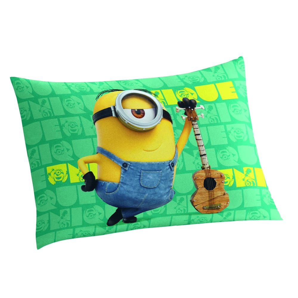 Fronha infantil Minions avulsa 50X70 cm verde Lepper