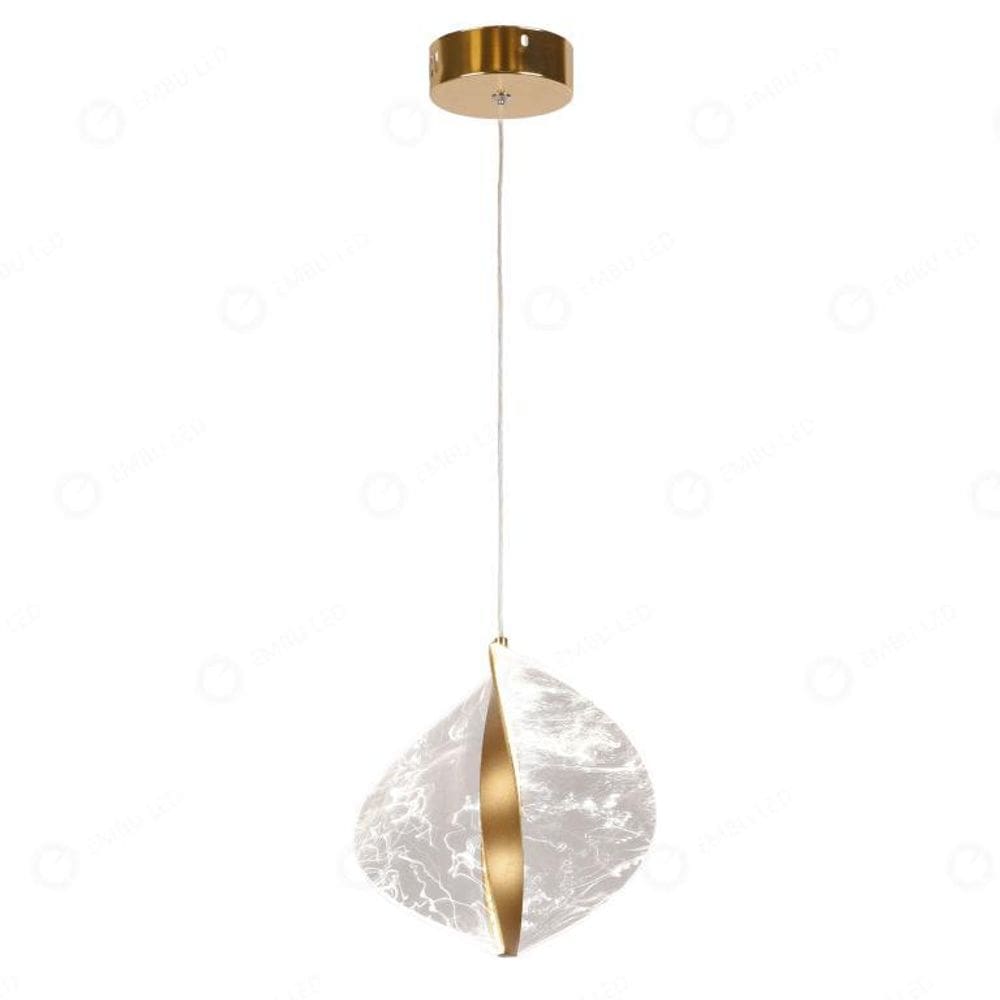 Pendente Moderno Led Concha 3 Em 1 Bivolt Cor Dourado