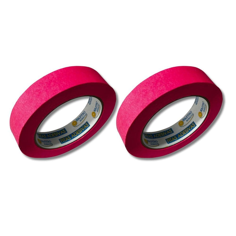 Kit 2 Fita Crepe Rosa Neon Profissional 24Mm X 50M Nastro