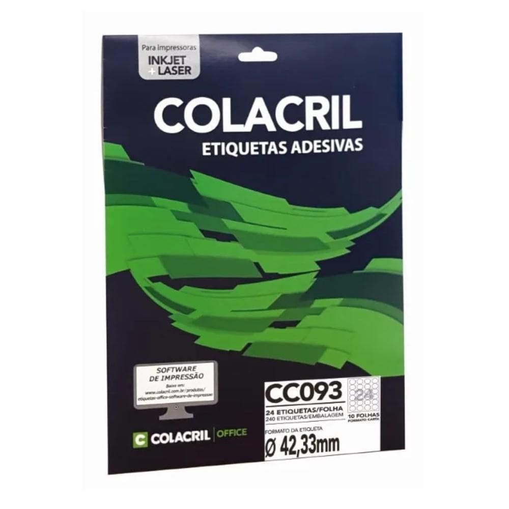 Etiqueta Adesiva Colacril Carta Cc093 42,33Mm C/240