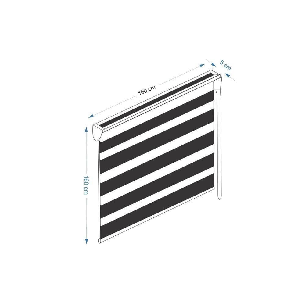 Persiana Rolo Duplo Bandô Sunny Preto 160 L X 160 A Cortina