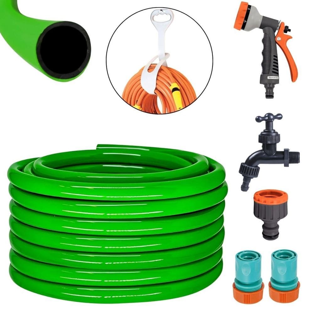 Mangueira 10M + Alça + Hidropistola + Engate + Bico+Torneira