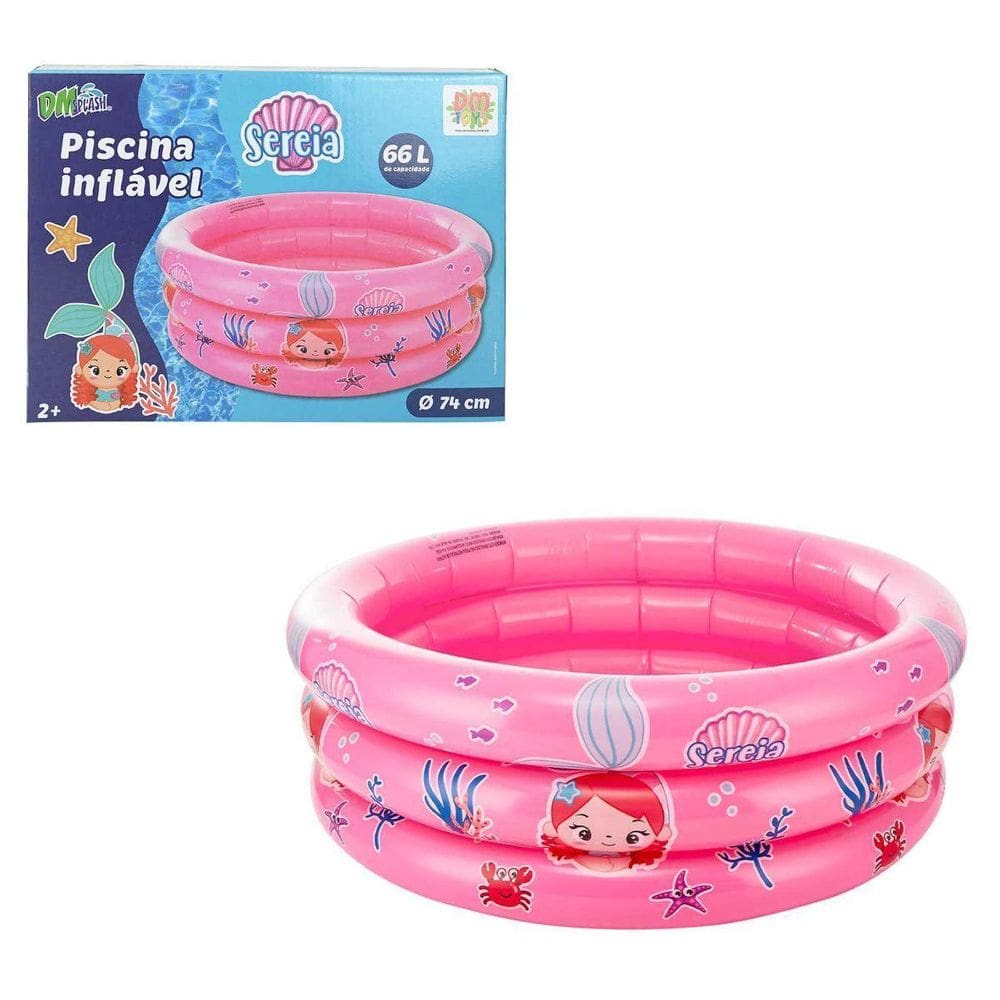 Piscina Inflável Infantil 3 Arcos 66L Dm Splash Sereia