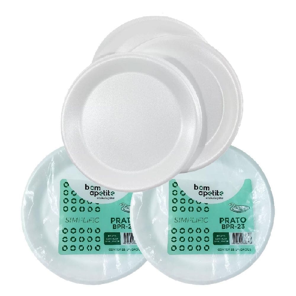 Prato Isopor Raso 23Cm Descartavel C/200 Churrasco Festa