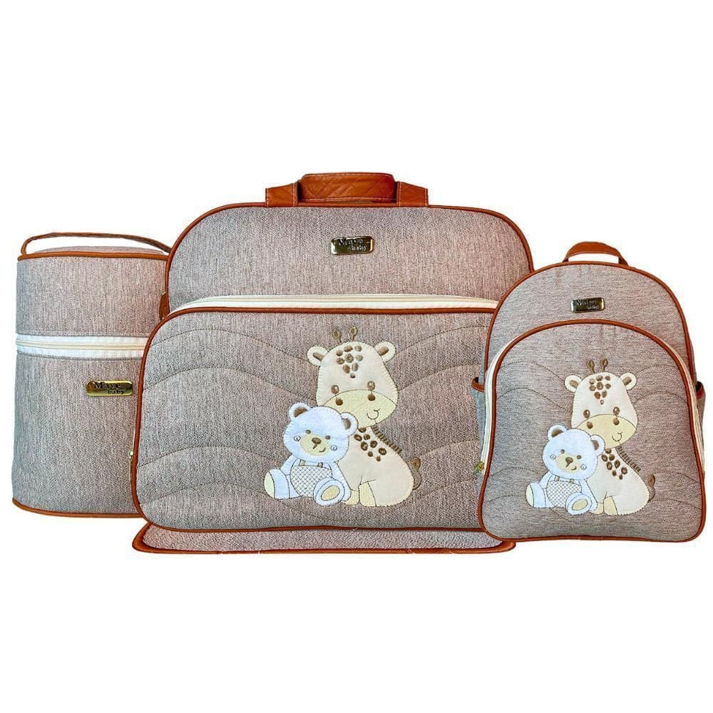 Kit Bolsas Maternidade Mave Baby Animals Marrom