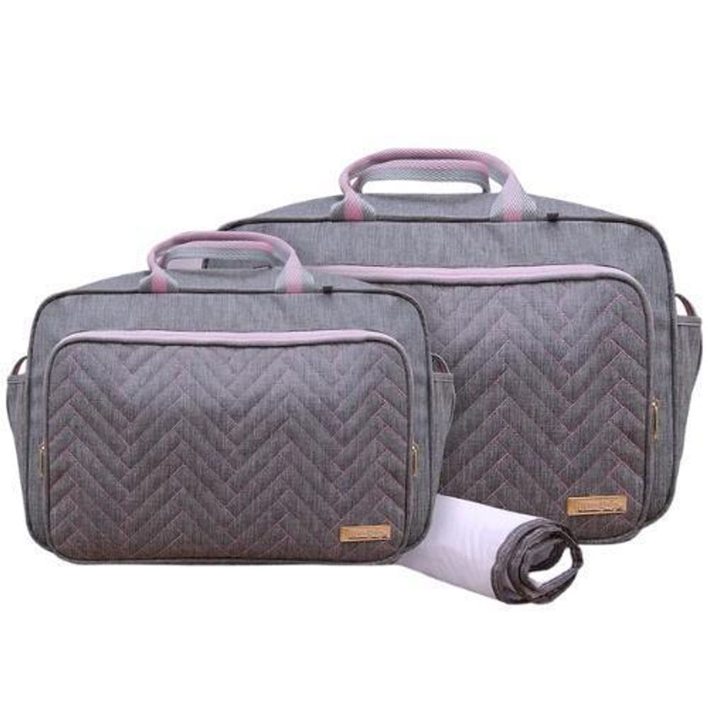Kit Bolsas Maternidade Mave Baby Exclusive Cinza E Rosa